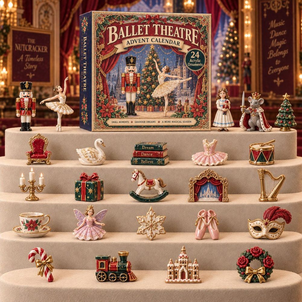 Ballet & Theatre Holiday Countdown — 24 Dance-Themed Acrylic Charms, 2026 Advent Calendar Gift For Dancers, Ballerinas & Fans