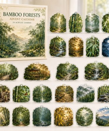 Bamboo Forests Advent Calendar — 24 Acrylic Nature Charms Inspired By Bamboo & Wildlife , Eco-Friendly Gift Countdown Set