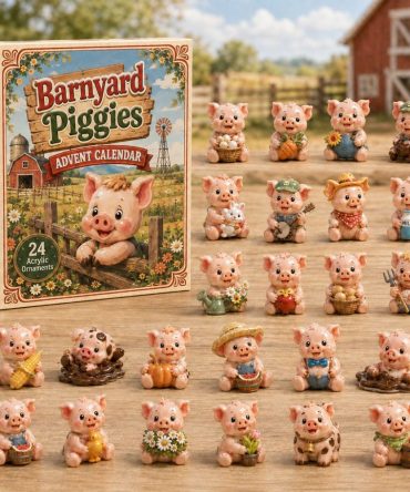 Barnyard Piggies 2026 Advent Calendar — 24-Day Acrylic Charm Farm Animal Set, Cute Pig Collector Holiday Gift