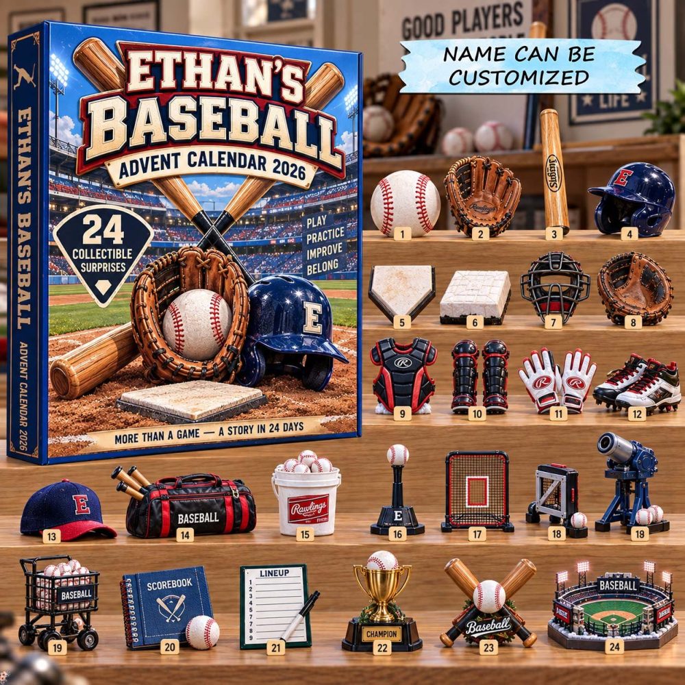 2026 Baseball 24-Day Advent Countdown — Acrylic Charm Set For Players & Fans, Perfect Gift For Little Sluggers