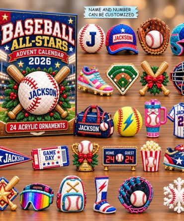 Baseball Fan Advent Calendar 2026 — 24-Day Acrylic Charm Collector Set For Kids & Adults, Team Gift Countdown