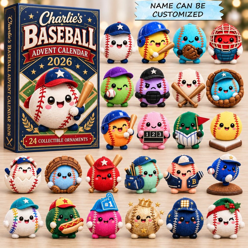 2026 Baseball Dumpling Friends Advent — 24 Sporty Acrylic Dumpling Charms, Playful Holiday Countdown Gift For Young Athletes