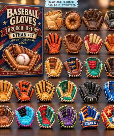 Baseball Gloves Through History Advent Calendar 2026 – 24-Day Collector Countdown With Acrylic Charm Set, Vintage Theme
