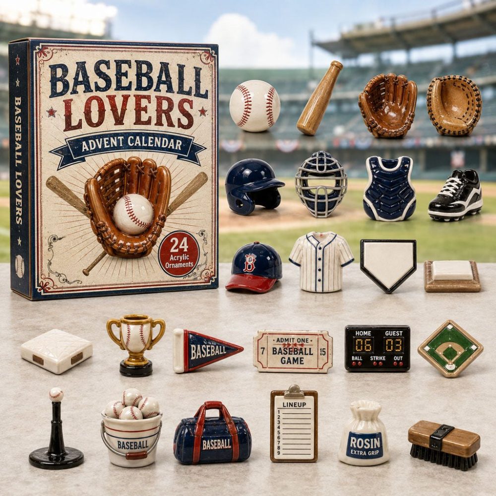 Field Day Baseball Advent 2026 — 24-Day Acrylic Charm Countdown With Ballpark Icons, Collector-Ready Gift For Fans