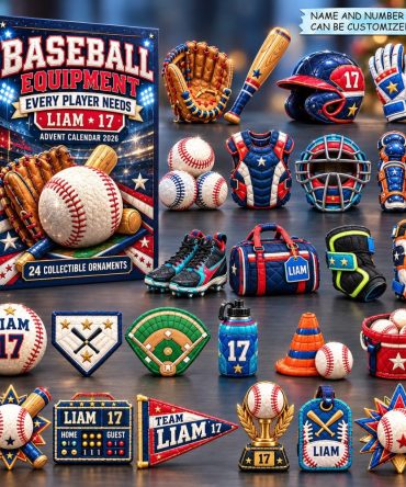 Baseball Player Essentials Advent Calendar 2026 – 24-Day Player Gear Countdown With Acrylic Charms, Fan Favorite Gift