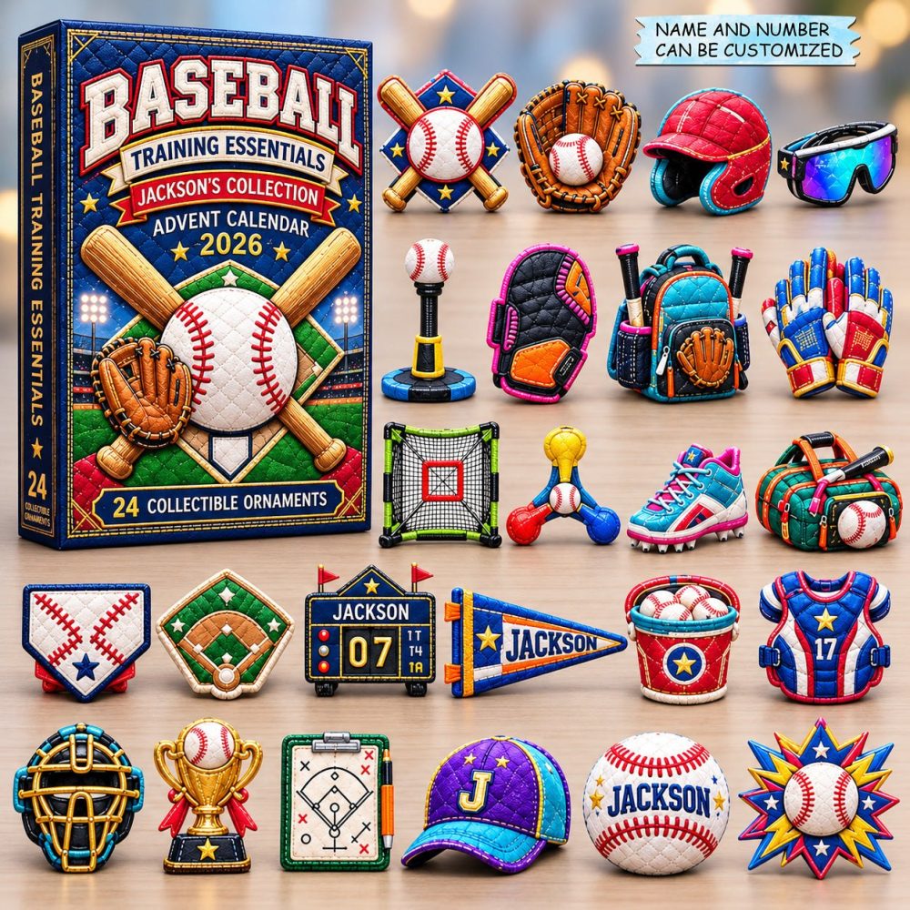 Baseball Training Essentials Advent Calendar 2026 – 24-Day Sports Countdown With Acrylic Charms, Gear & Drills Theme