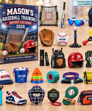 Baseball Training Gear 24-Day Advent Calendar 2026 - Acrylic Charm Countdown With Mini Equipment Charms For Players