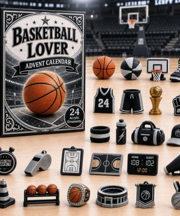 Dark Basketball Night Countdown 2026 - 24-Day Advent Calendar With Acrylic Court & Player Charms, Premium Gift For Fans