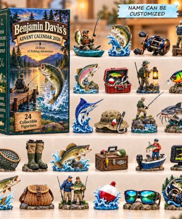 2026 Bass Boat Hooked Wild 24-Day Advent Countdown — Acrylic Fishing Charms, Gift For Bass Anglers & Boaters