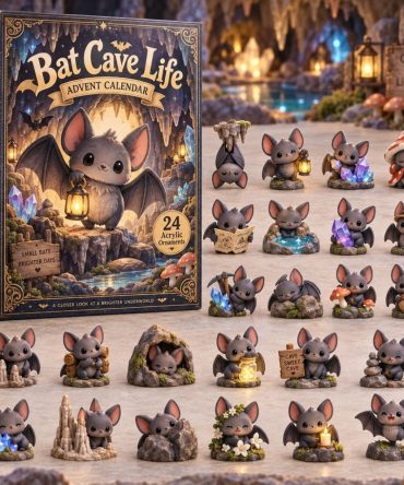 Bat Cave Life 24-Day Acrylic Charm Advent Calendar — 2026 Holiday Countdown, Habitat & Nature-Themed Collectible Charms