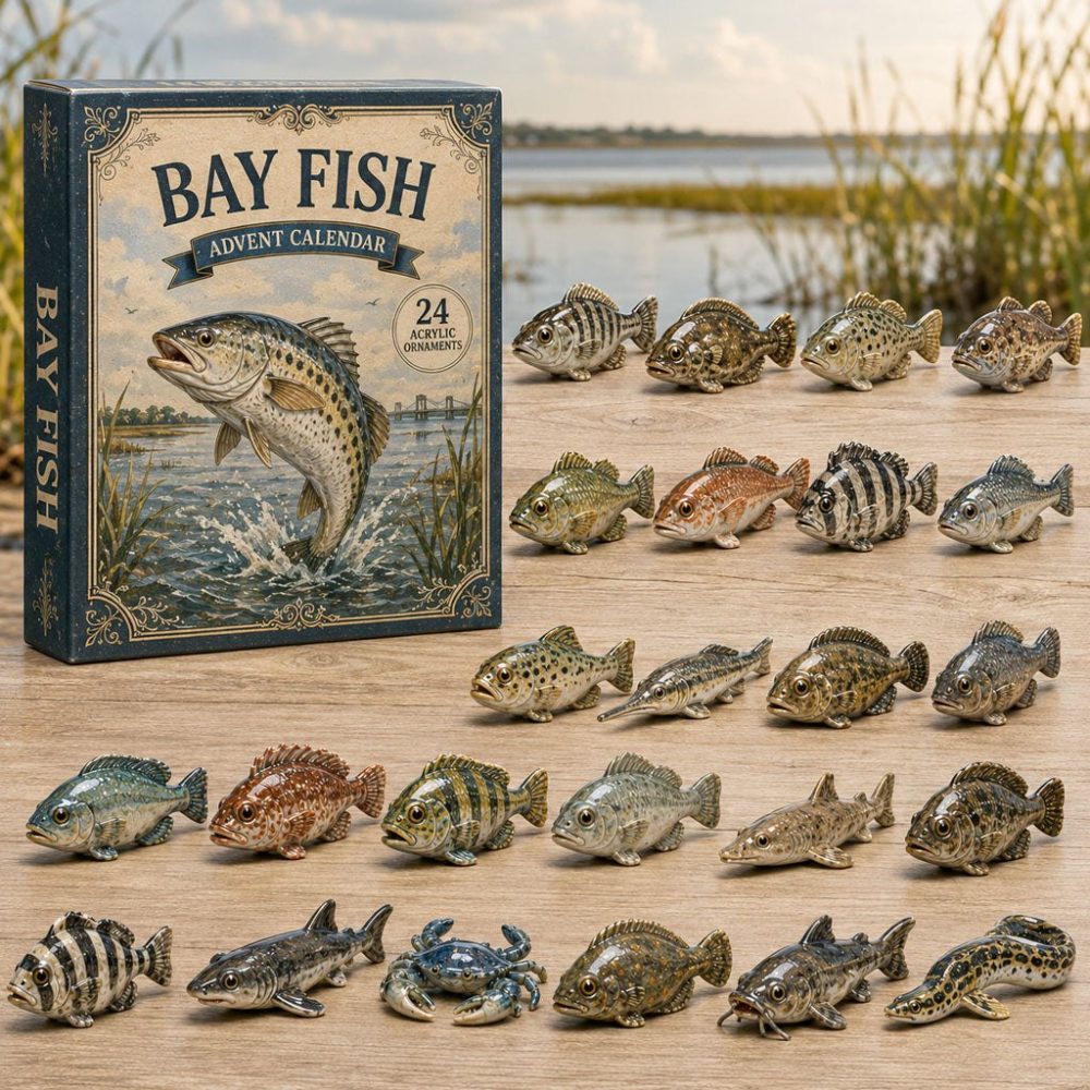 Bay Fish World Countdown Calendar 2026 - 24-Day Advent With Detailed Acrylic Marine Charms, Collector Gift