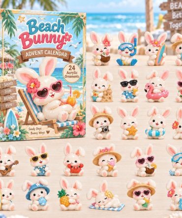 Beach Bunny 2026 Coastal Countdown — 24-Day Advent With Acrylic Charm Surprises, Summer-Themed Holiday Gift & Decor