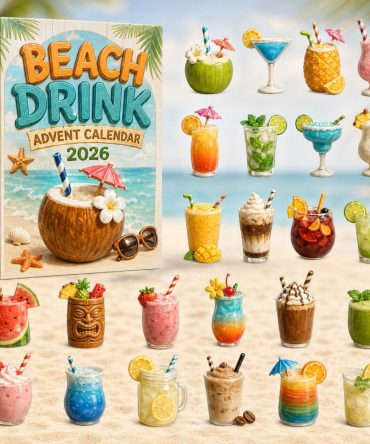 Beach Drinks Advent Calendar 2026 — 24-Day Acrylic Charm Countdown Featuring Tropical Beverage Icons, Perfect Summer Gift