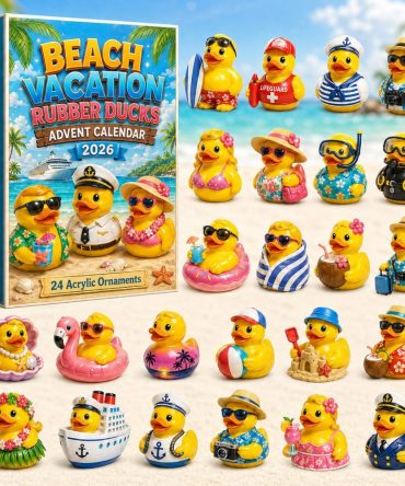 Beach Vacation Rubber Duck Advent 2026 - 24-Day Tropical Countdown With Acrylic Duck Charms, Fun Summer-Themed Gift