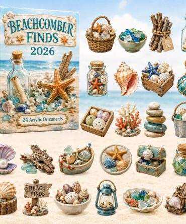Beachcomber Finds 2026 Advent Calendar — 24-Day Acrylic Charm Countdown, Coastal Treasures Gift Set For Summer & Holiday Lovers