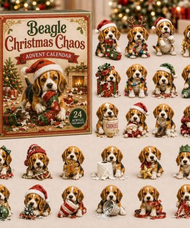 Beagle Christmas Chaos Advent Calendar 2026 — 24-Day Acrylic Charm Set, Funny Dog Holiday Countdown For Beagle Fans