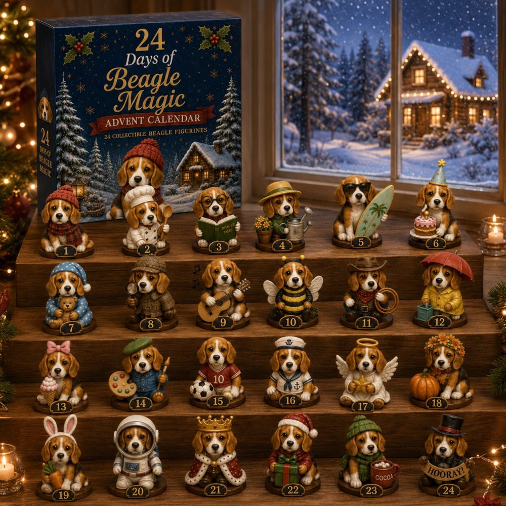 2026 Beagle Magic 24-Day Advent Countdown Calendar — Collectible Acrylic Dog Charms, Holiday Gift For Beagle Lovers