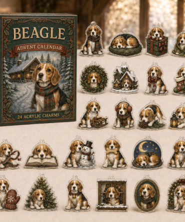 Beagle Holiday Countdown Calendar — 24 Playful Acrylic Charms, 24-Day Dog Lover Gift Set For Beagle Owners And Fans