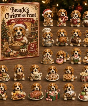 Beagle Christmas Feast Countdown 2026 — 24-Day Acrylic Charm Advent Calendar, Festive Dog-Themed Gift For Beagle Lovers
