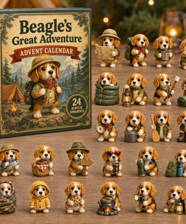 Beagle Adventure 2026 Advent Calendar — 24-Day Acrylic Charm Countdown, Scenic Beagle Collector Gift For Dog Fans