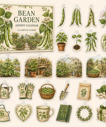 Bean Growing Holiday Countdown Kit — 24 Acrylic Gardening Charms, Seed-To-Harvest Gift For Kids, Urban Gardeners & Hobbyists