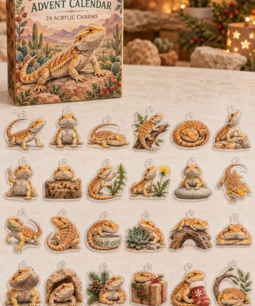 Bearded Dragon 24-Piece Acrylic Charm Advent Calendar — Reptile Lover Holiday Countdown Set For Kids & Collectors