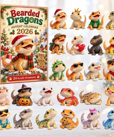 Bearded Dragons Advent Calendar 2026 - 24 Acrylic Bearded Dragon Charms, Reptile Lover Countdown Gift Set