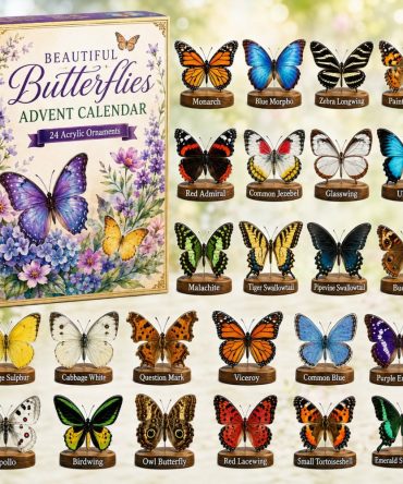 Beautiful 2026 Butterflies Advent Countdown — 24-Day Acrylic Charm Calendar, Delicate Butterfly Gifts & Elegant Seasonal Decor