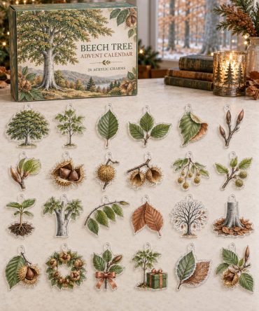 24-Day Acrylic Charm Advent Calendar — Beech Tree Collection , Elegant Holiday Countdown With Collectible Charms