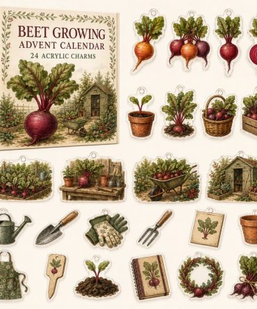 24-Day Beet Growing Countdown - Acrylic Gardening Charm Advent Calendar With Seed & Growth Motif Ornaments For Vegetable Gardeners