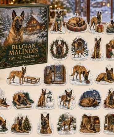 Belgian Malinois Holiday Countdown Calendar - 24 Acrylic Working Dog Charms, Ideal Gift For K9 & Trainer Fans