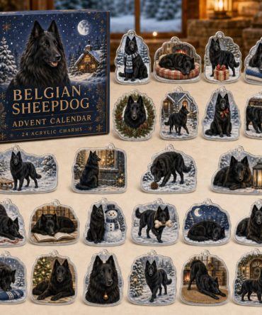 Belgian Sheepdog Holiday Countdown Calendar - 24 Acrylic Shepherd Charms, Unique Gift For Malinois & Groenendael Fans