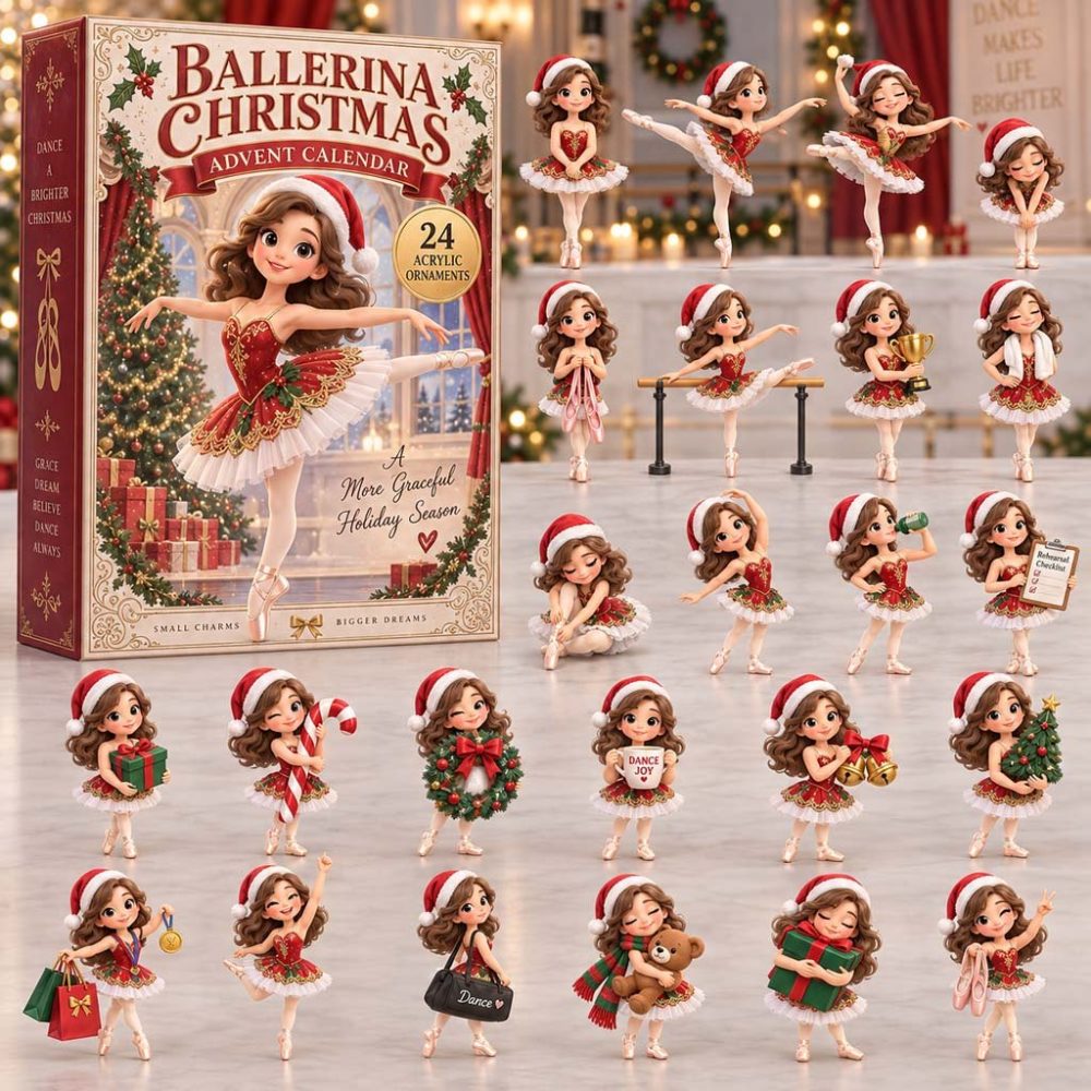 Ballerina 24-Day Acrylic Charm Advent Calendar — 2026 Holiday Countdown, Dance-Themed Collectible Gift For Dancers