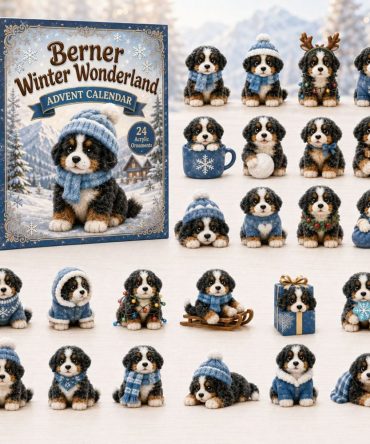 2026 Berner Winter Wonderland Advent Calendar - 24-Day Acrylic Charm Countdown, Snowy Bernese Scenes, Holiday Gift For Dog Fans