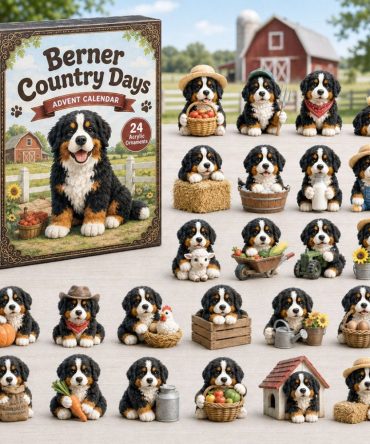 2026 Bernese Farm Life Advent Calendar - 24-Day Acrylic Charm Countdown, Rustic Barn Scenes & Dog Moments, Gift For Dog Lovers