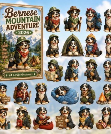 2026 Bernese Mountain Adventure Advent Calendar - 24-Day Acrylic Charm Countdown, Alpine Dog Scenes, Gift For Bernese Fans