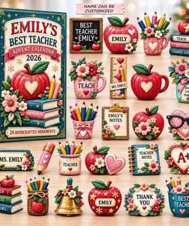 Best Teacher Ever 24-Day Classroom Advent Calendar With Acrylic Charms - Teacher Appreciation Holiday Countdown 2026