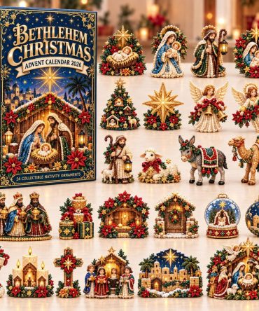 Bethlehem Christmas 2026 Advent - 24-Day Bethlehem-Themed Countdown With Acrylic Charms, Rustic Holiday Decoration