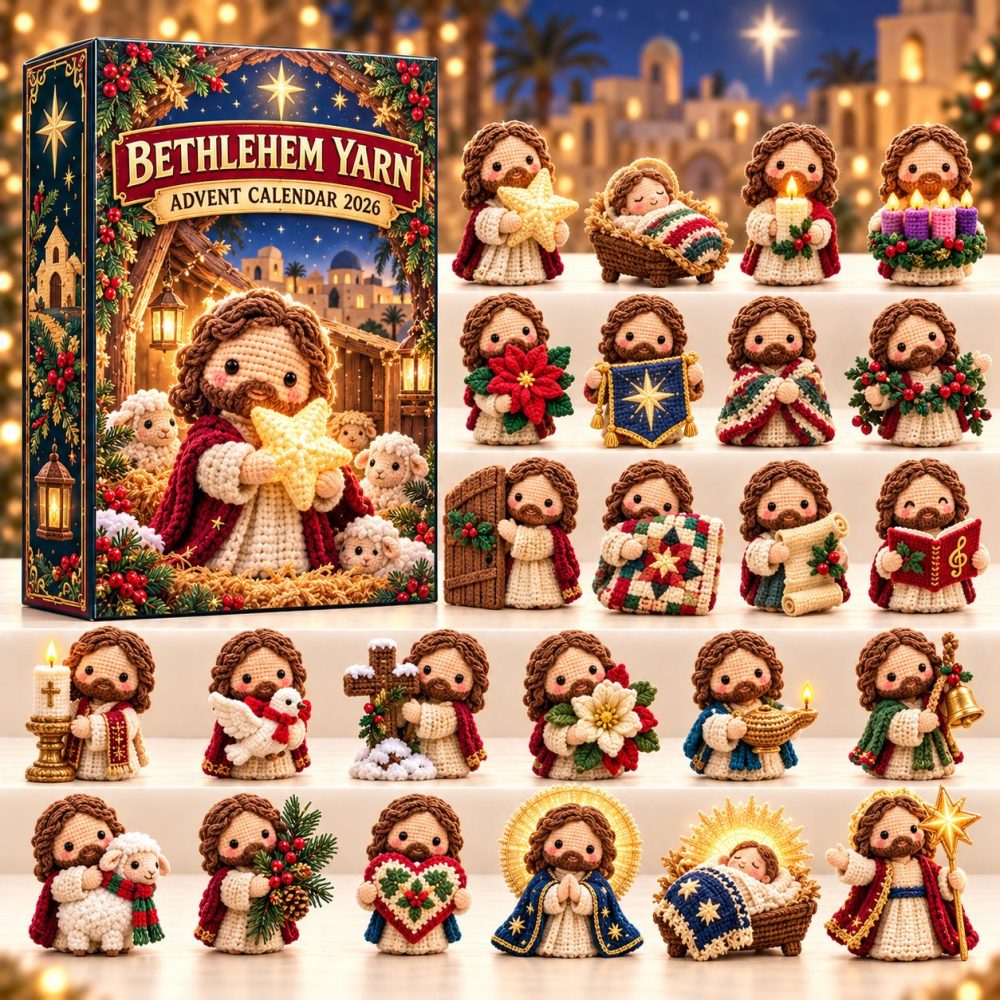 Bethlehem Yarn 2026 Knitting Advent Calendar — 24-Day Yarn & Acrylic Charm Countdown, Craft Gift Box