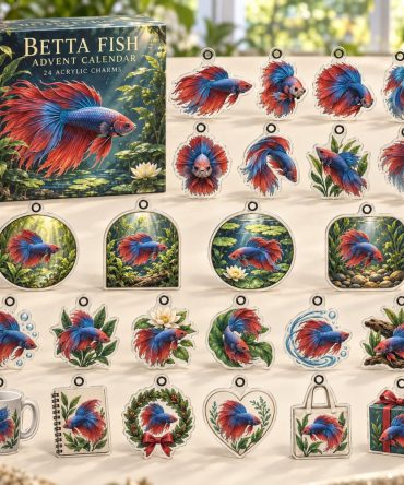 Betta Fish 24-Day Acrylic Charm Countdown — Bold Colorful Betta Sea-Life Advent Set With 24 Mini Charms, Great Gift For Hobbyists