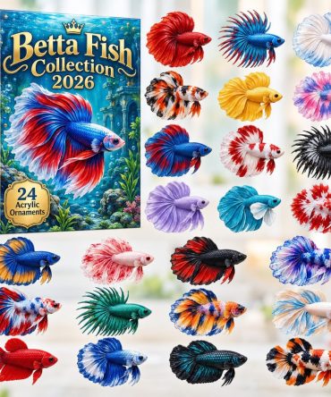 Betta Fish Collection Advent 2026 - 24 Vibrant Acrylic Betta Fish Charms, Aquarium Lover Countdown & Gift Set