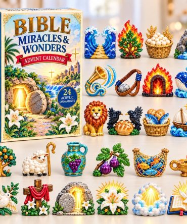 Bible Miracles & Wonders Advent Countdown 2026 — 24-Day Acrylic Charm Set Featuring Miracles, Inspirational Religious Holiday Gift Collection