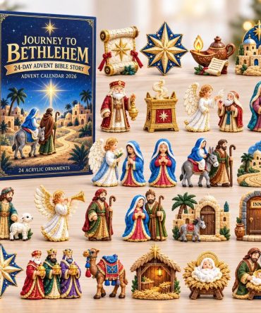 Bible Story Journey To Bethlehem 24-Door Devotional Countdown With Acrylic Story Charms — Nativity-Focused Advent, Faithful Christmas Gift