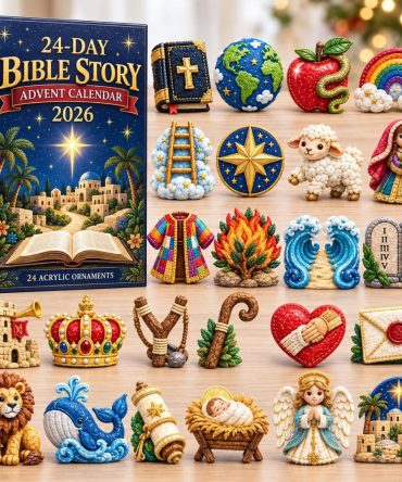 Bible Story Treasures Advent Countdown 2026 — 24-Day Acrylic Charm Collection Of Beloved Biblical Scenes, Family Devotional Gift