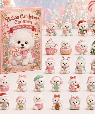 Bichon Candyland Christmas 24-Day Advent Calendar 2026 — Sweet Acrylic Bichon Charms, Festive Countdown Gift For Dog Fans