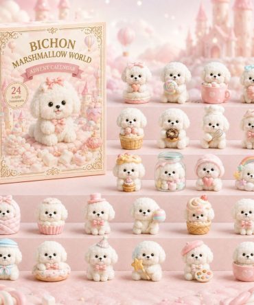 Bichon Marshmallow World 24-Day Advent Calendar 2026 — Cute Sweet-Themed Bichon Acrylic Charms, Holiday Gift For Dog Lovers