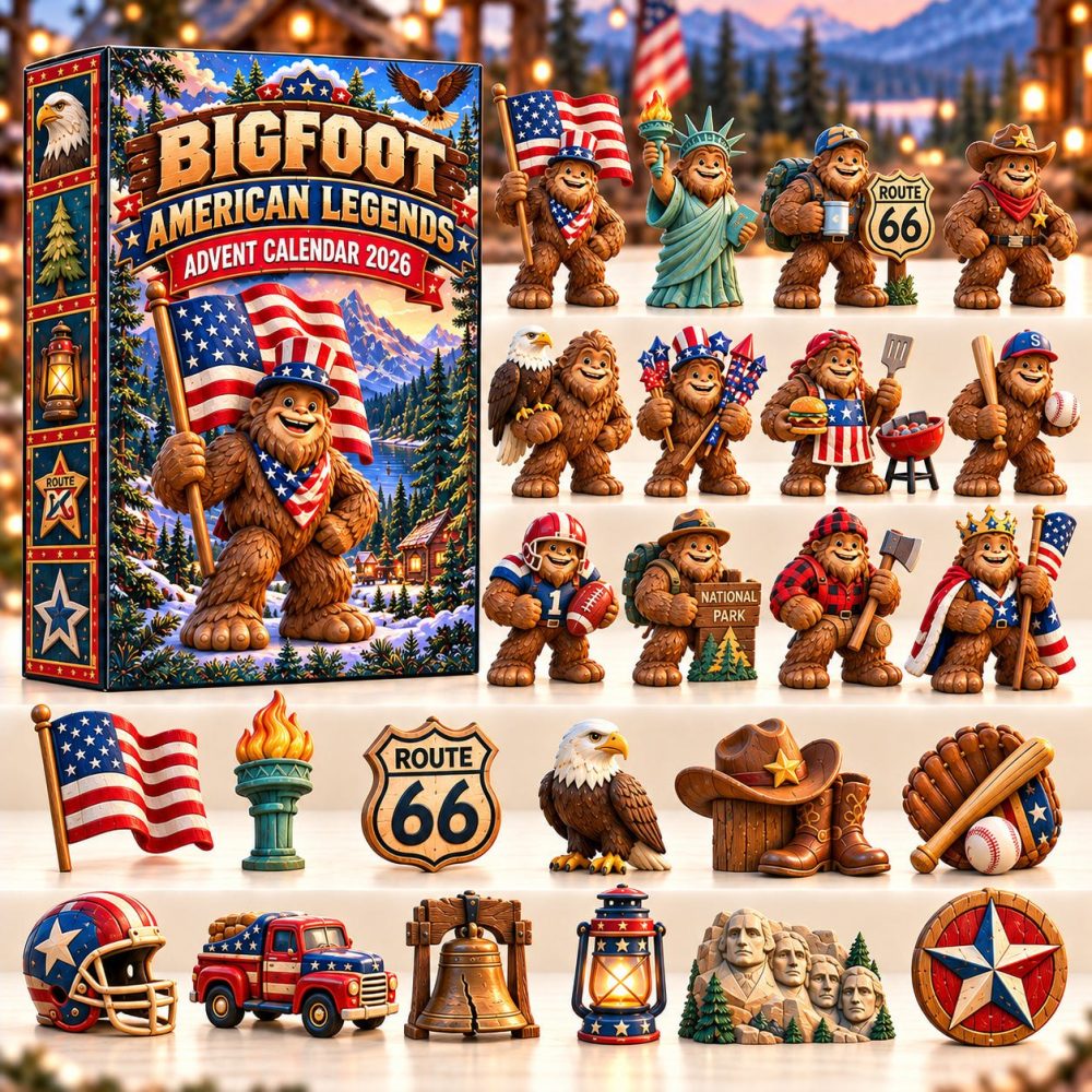 2026 Bigfoot & American Legends 24-Day Holiday Countdown Calendar — Limited-Edition Acrylic Charm Collectibles, Folklore Gift Set