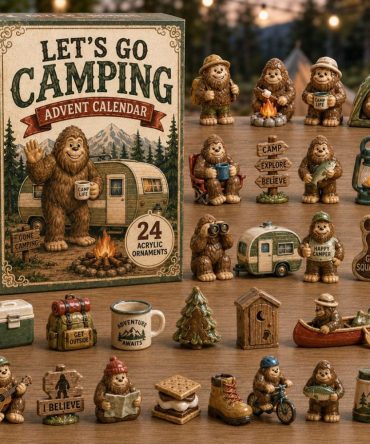 Bigfoot Camping Countdown 2026 - 24-Day Surprise Advent Calendar With Acrylic Outdoor Charm Set, Gift For Campers