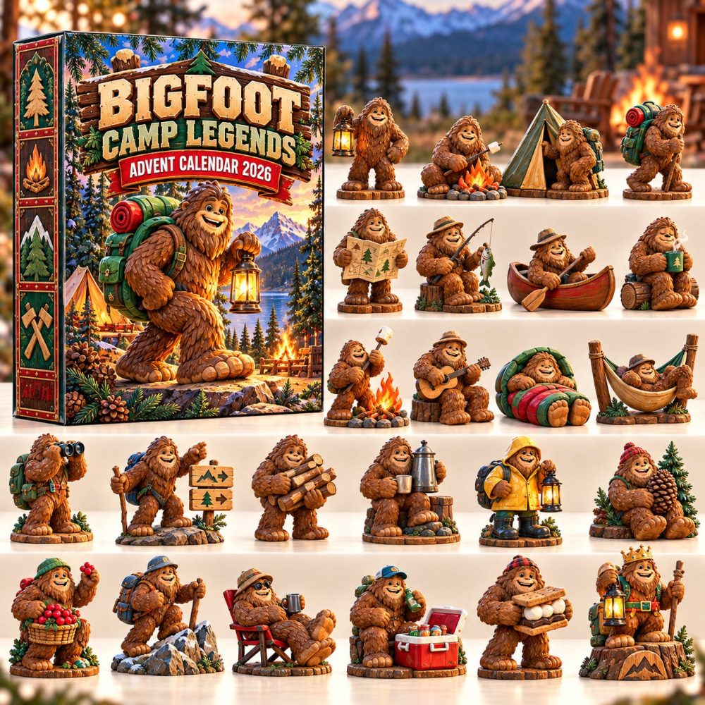2026 Bigfoot Camp Legends 24-Day Holiday Treasure Calendar — Limited-Edition Acrylic Charm Surprises, Collectible Outdoor Gift