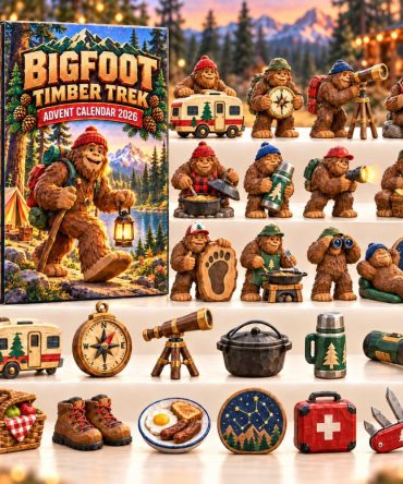 Bigfoot Timber Trek Advent Calendar 2026 — 24-Day Acrylic Charm Set, Rustic Sasquatch Holiday Countdown Gift, Limited Edition